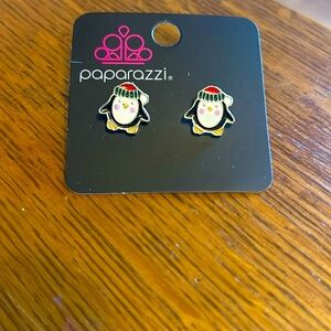 Penguin silver stud earrings